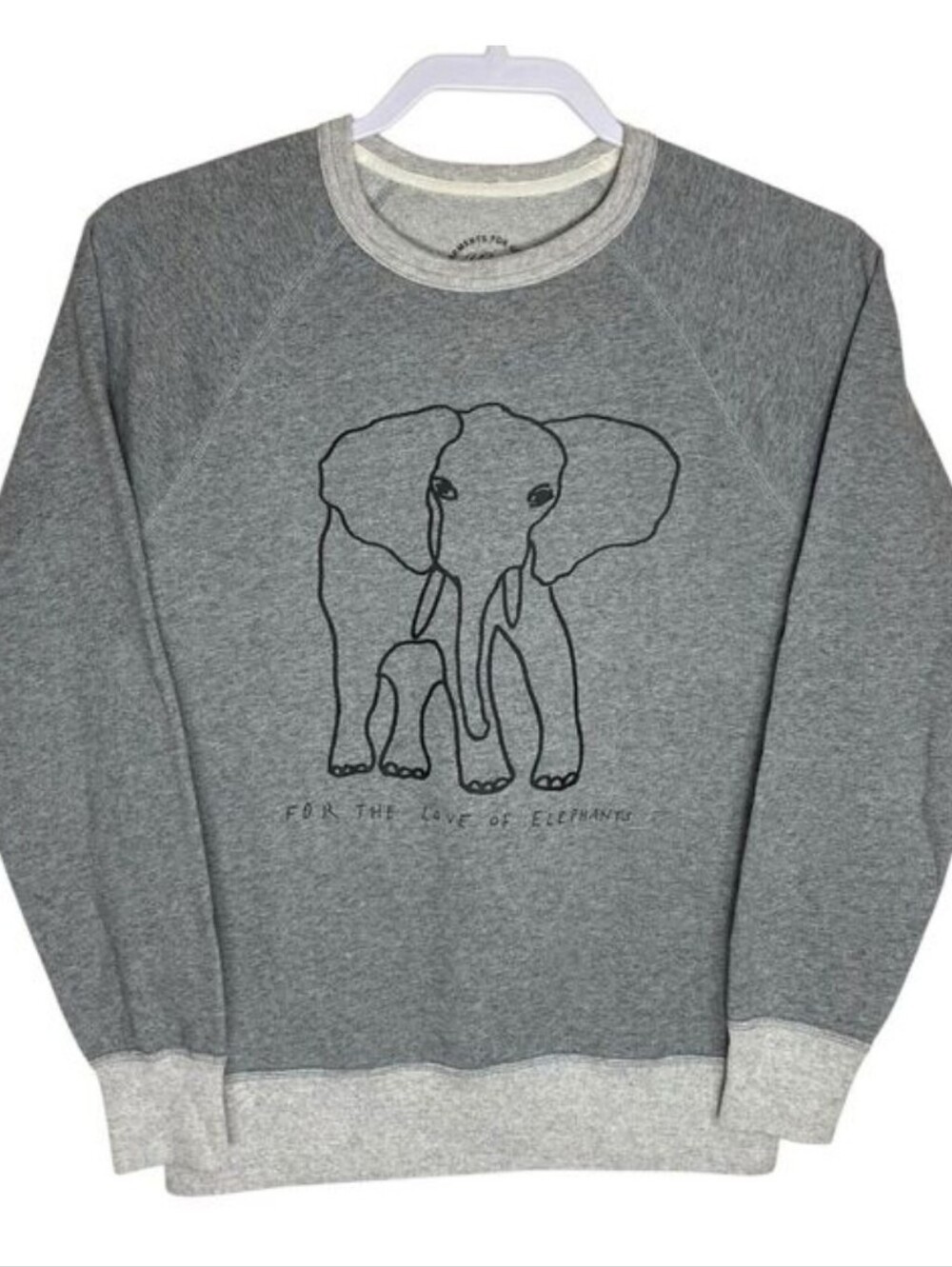 J. Crew Light Gray Sweatshirt with Elephant Graphic